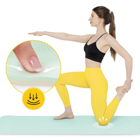 TPE csúszásgátló torna- és jógaszőnyeg, 1 cm, zöld