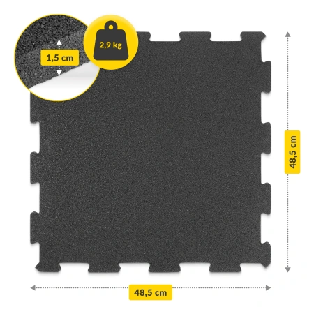 Gumi védőmatrac a padlóhoz, 4 darab, 48,5 x 48,5 x 1,5 cm