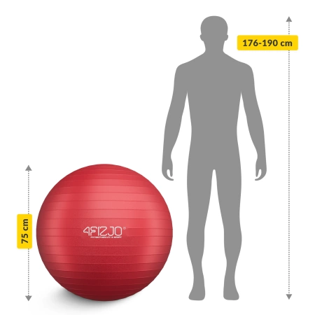 Felfújható gimnasztikai labda, 85 cm, piros