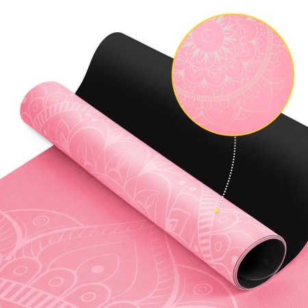 Velúr jógaszőnyeg, 1,5 mm, rózsaszín