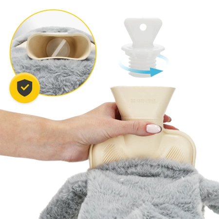 Plüss melegítőpalack pingvin mintás szövetborítással, 0,75 l