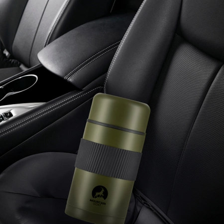 Rozsdamentes acél étkezési termosz, 1 l, zöld