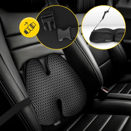 Ortopéd háttámaszpárna, fekete