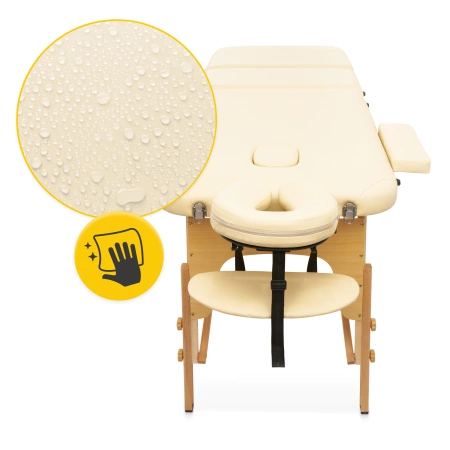 Állítható fekvőfelületű, alumínium masszázságy, 60 cm, bézs