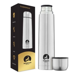 Túratermosz kávé- és teafőzéshez, 1 l, ezüst