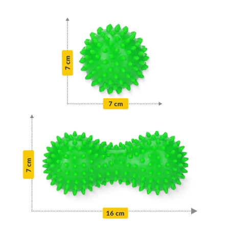Dupla masszázslabda, zöld