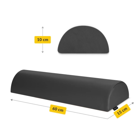 Formázott félhenger párna, fekete
