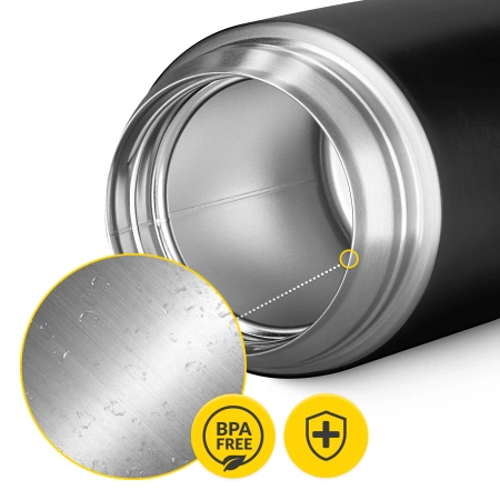 720 ml-es rozsdamentes acél ebédtermosz, fekete