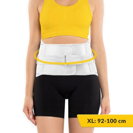 Ortopéd derékrögzítő, XL, világosszürke