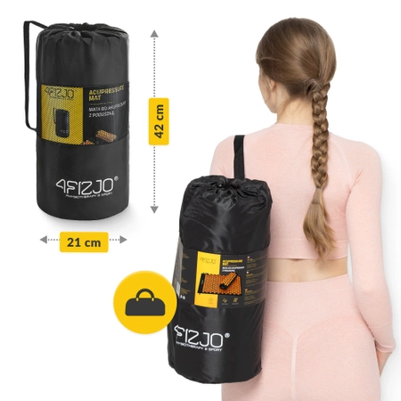 Akupresszúrás szőnyeg párnával, narancssárga