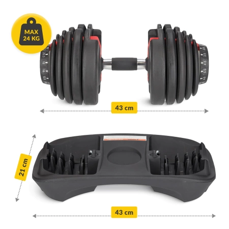 Premium állítható súlyzó, 24 kg
