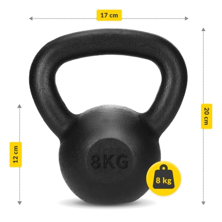 Öntöttvas kettlebell, 8 kg