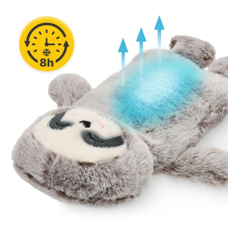 Plüss melegítőpalack lajhár mintás szövetborítással, 0,75 l