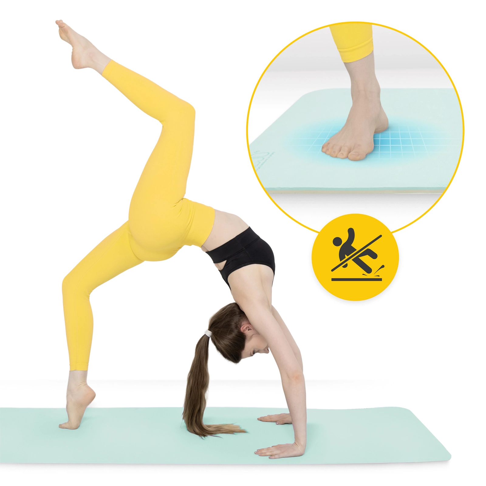 mata do cwiczen antyposlizgowa profesjonalna joga pilates kauczukowa