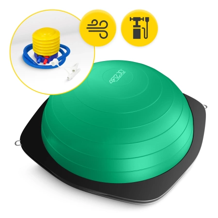 Egyensúlyozó félgömb gumis expanderrel, zöld