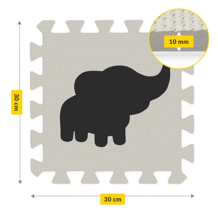 Gyerek oktató puzzle szőnyeg, 150 x 150 cm, szürke