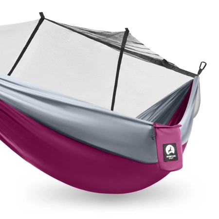 Mountain Goat egyágyas utazó függőágy szúnyoghálóval, szürke és rózsaszín