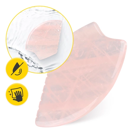 Barázdált Gua Sha kő természetes rózsakvarcból