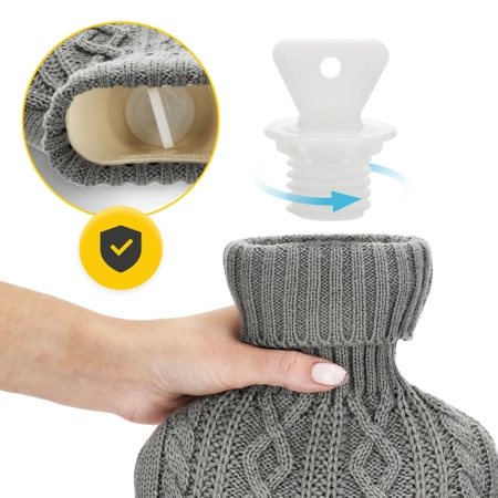 Gumi melegítőpalack pulóver mintás szövetborítással, 2 l