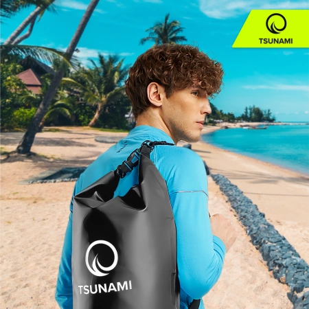 TSUNAMI vízálló zsák, 5 l, fekete