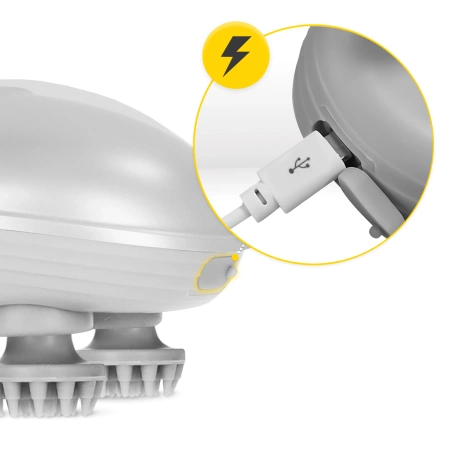 Elektromos vízálló fejmasszírozó, fehér