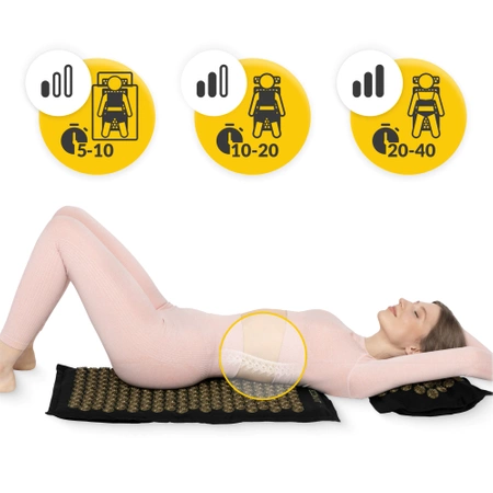 ECO akupresszúrás matrac párnával, XL, fekete