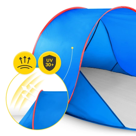 Önfelállító strandsátor, kék-piros