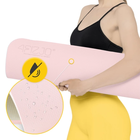 TPE csúszásgátló jóga- és edzőszőnyeg, 1 cm, rózsaszín