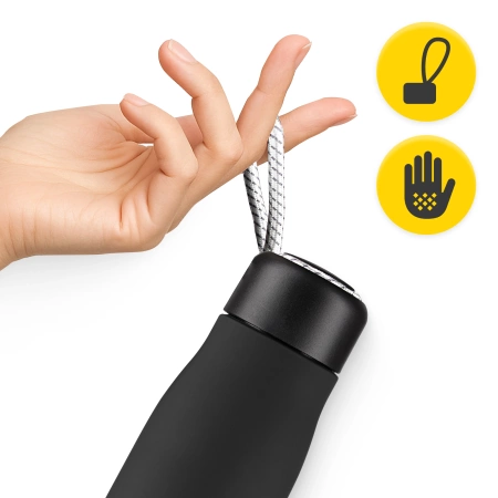 Termosz palack pánttal, 540 ml, fekete