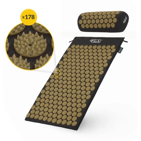 Akupresszúrás szőnyeg párnával, fekete