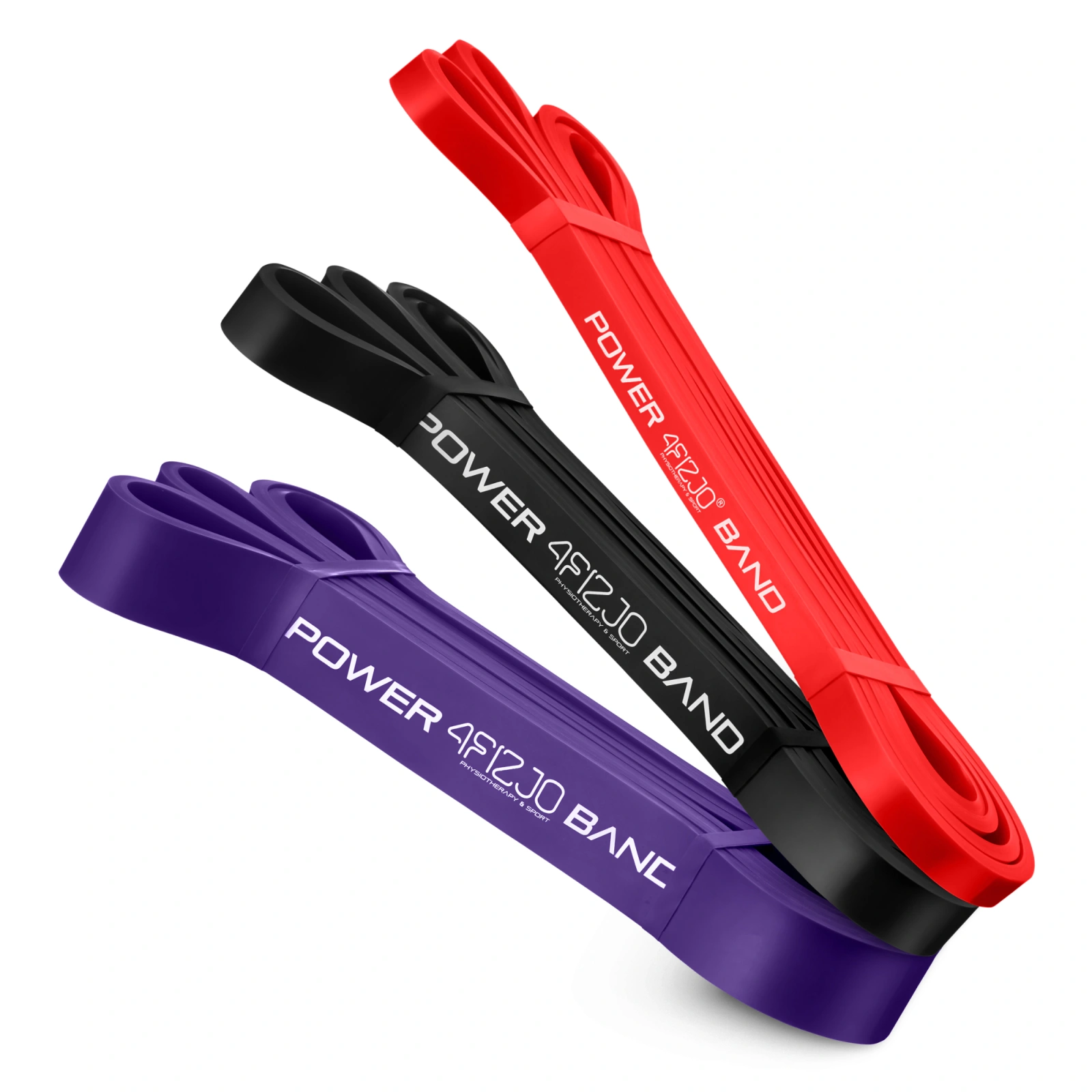 zestaw 3 gum treningowych do cwiczen power band fitness