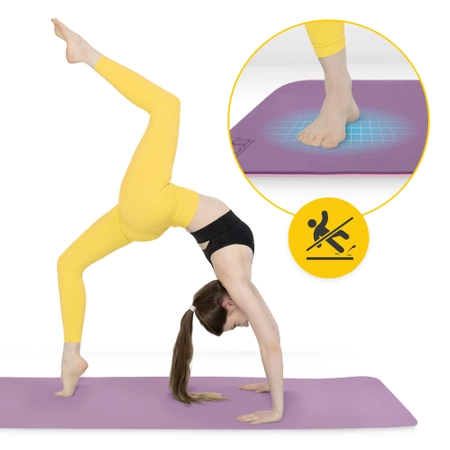 TPE csúszásgátló jóga- és edzőszőnyeg, 1 cm, lila