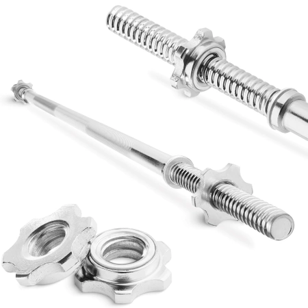 Rögzítőgyűrűs egyenes súlyzórúd, 150 cm, 5,8 kg