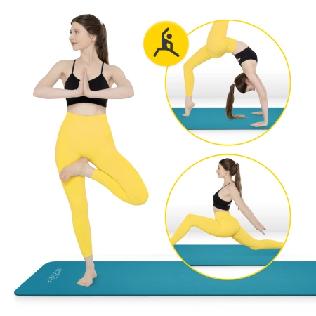 NBR jógaszőnyeg, 180 × 60 × 1,5 cm, tengerzöld