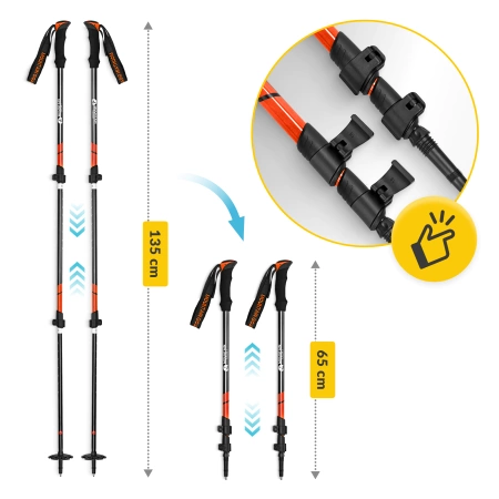 Mountain Goat PEAK+ nordic walking túrabot, narancssárga