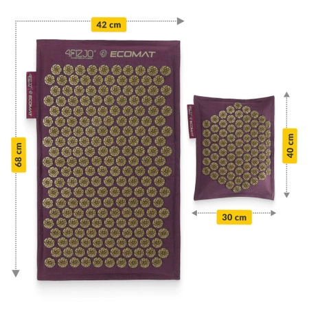 ECO akupresszúrás matrac hajdina és kókusz töltettel, lila