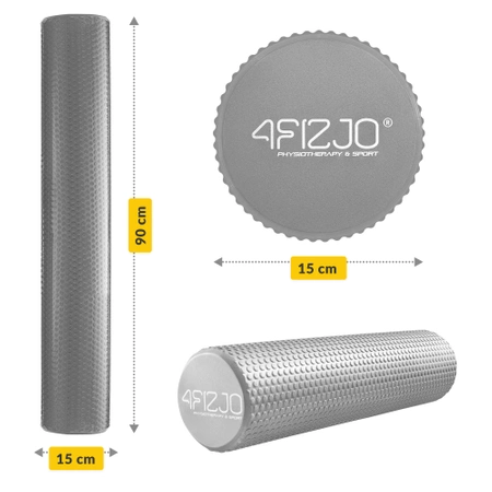 CARE+ bordázott masszázshenger, 90 cm, szürke