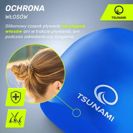 TSUNAMI PRO unisex úszósapka, kék