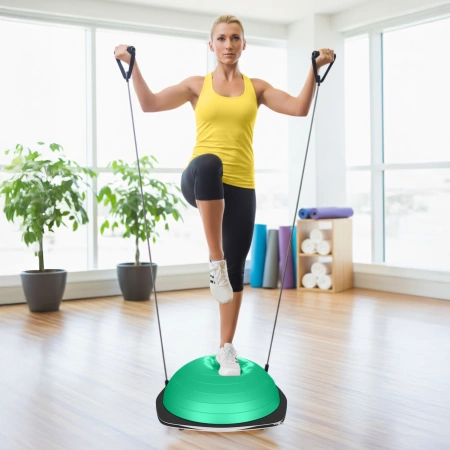 Egyensúlyozó félgömb gumis expanderrel, zöld