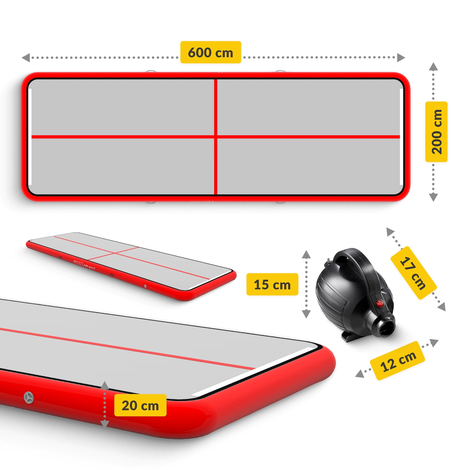 sciezka gimnastyczna akrobatyczna z pompka