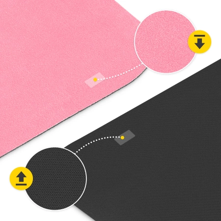 Velúros jóga- és tornaszőnyeg, 1,5 mm, rózsaszín