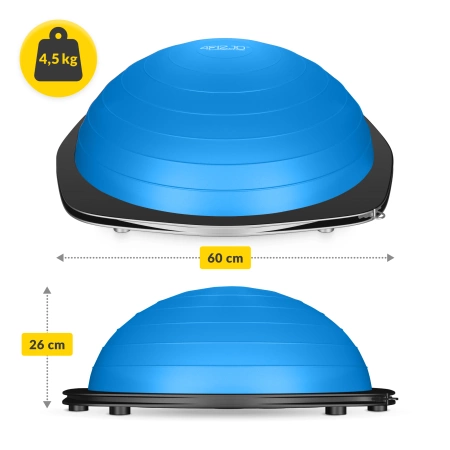 Egyensúlyozó félgömb gumis expanderrel, kék
