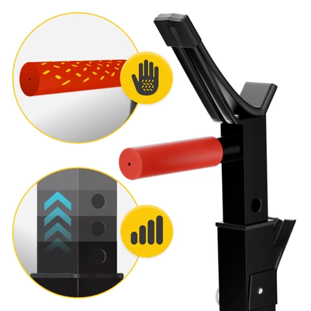 PRO+ állvánnyal rendelkező állítható fekvenyomó pad