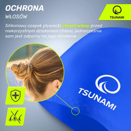 TSUNAMI unisex úszósapka, sötétkék