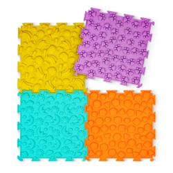 Ortopédiai érzékszervi puzzle szőnyeg gyermekeknek, 4 darab.