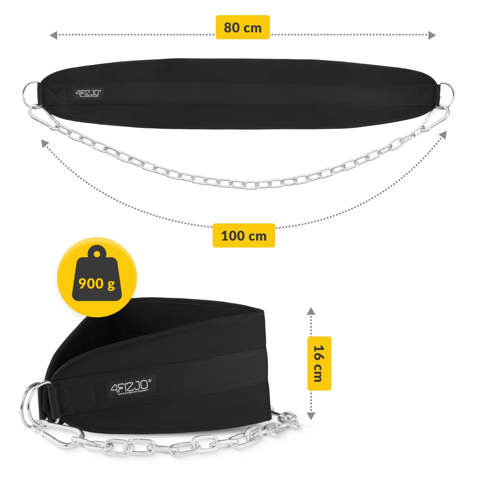 pas obciazeniowy kulturystyczny dip belt z lancuchem