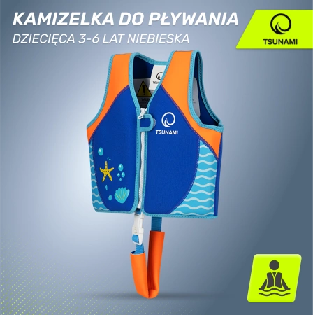 TSUNAMI úszómellény 3-6 éves gyerekeknek, kék