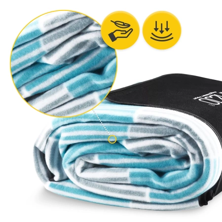 Szigeteléssel rendelkező piknik- és strandtakaró, 200 x 200 cm, kocka mintás