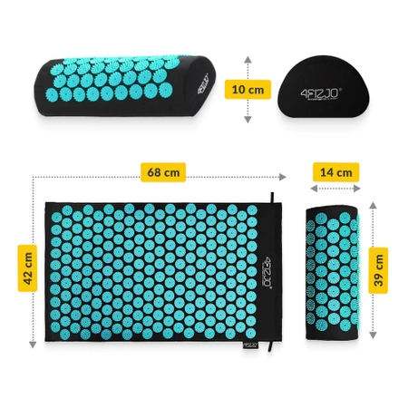 Akupresszúrás szőnyeg párnával, kék