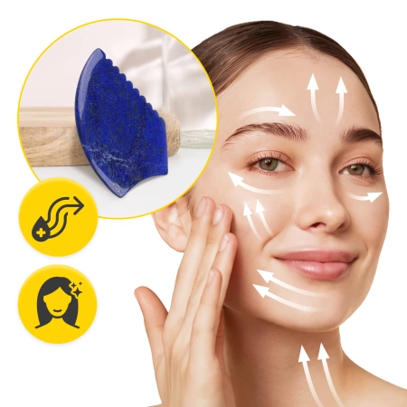 Barázdált Gua Sha kő természetes lazuritból